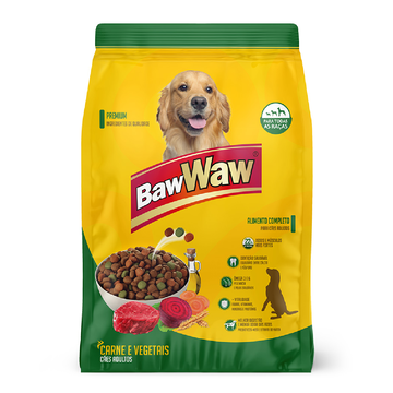 Alimento Para Cães Adultos Carne E Vegetais Baw Waw Premium Pacote 1kg