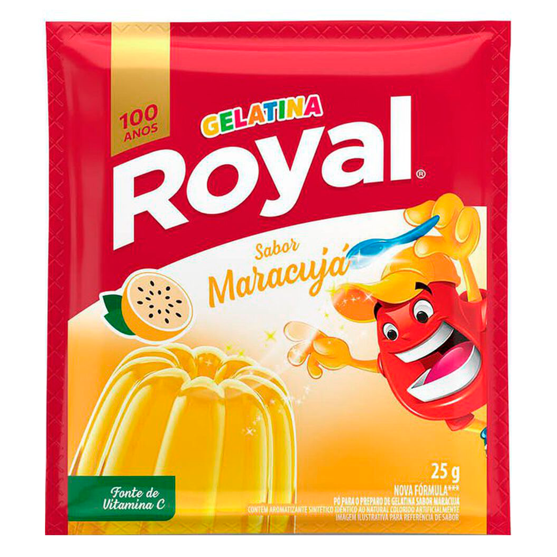 Gelatina em P&oacute; Maracuj&aacute; Royal Pacote 25g&nbsp;
