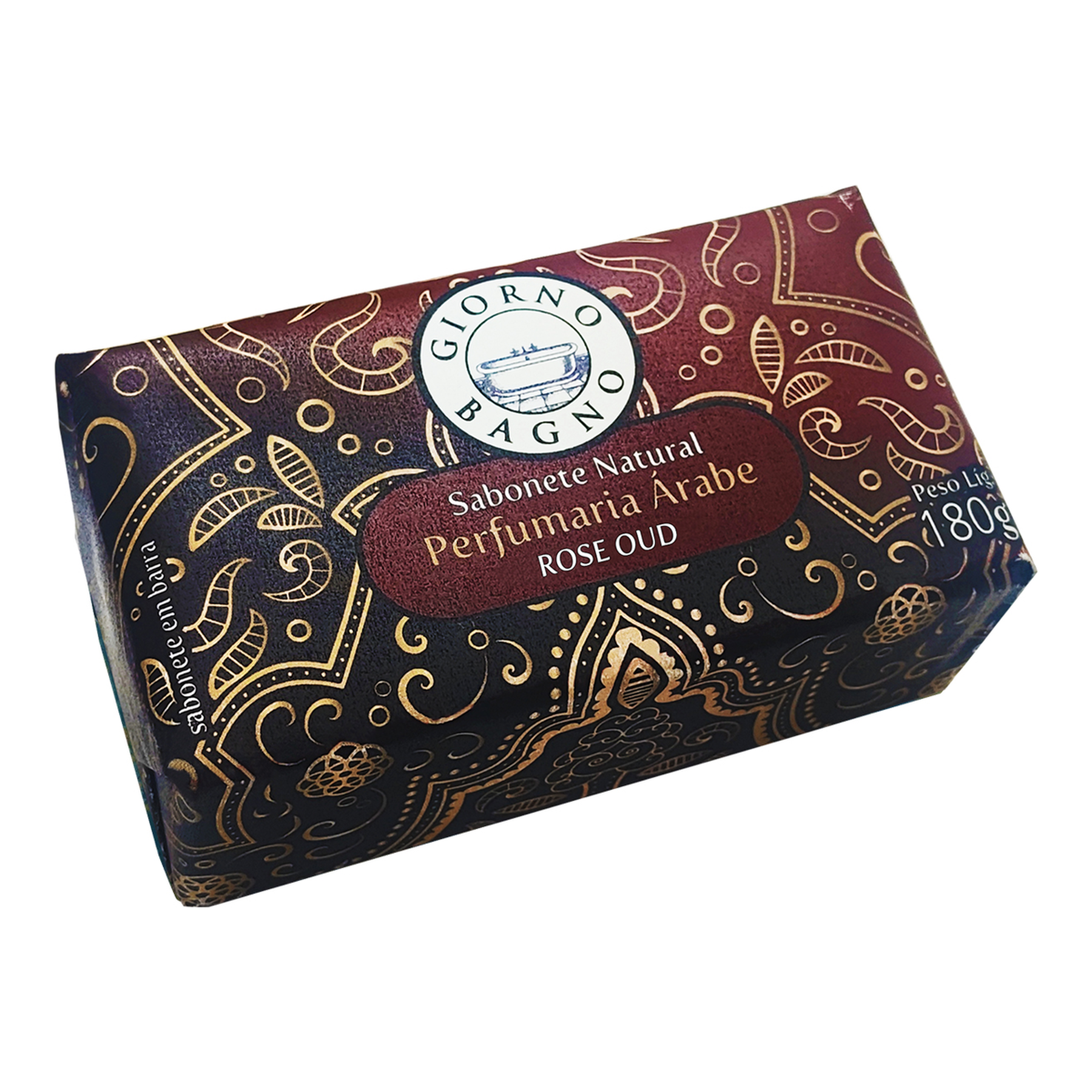 Sabonete Barra Natural Perfumaria &Aacute;rabe Rose Oud Giorno Bagno 180g