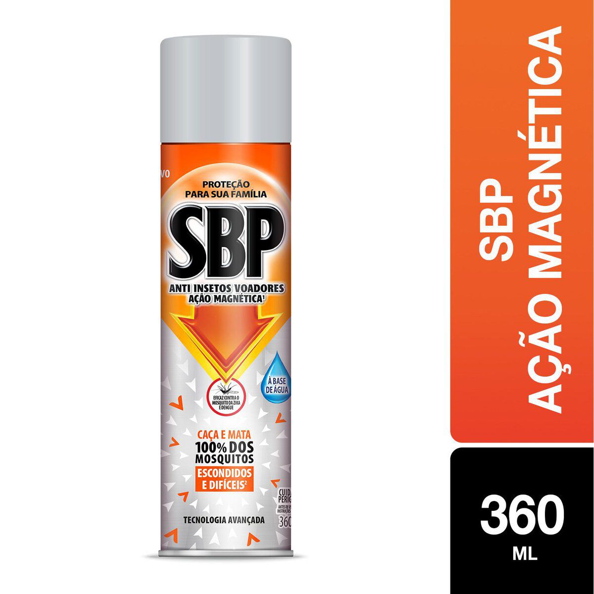 Inseticida Aerossol A&ccedil;&atilde;o Magn&eacute;tica &agrave; Base de &Aacute;gua SBP Frasco 360ml