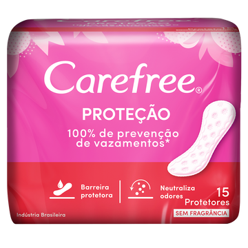 Protetor Diario Carefree Proteção Sem Perfume Com 15