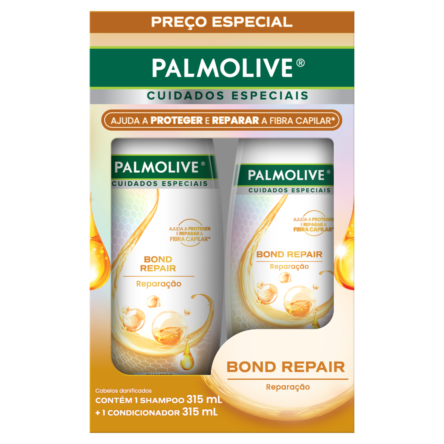 Kit Shampoo + Condicionador Bond Repair Palmolive Frasco 315ml Cada