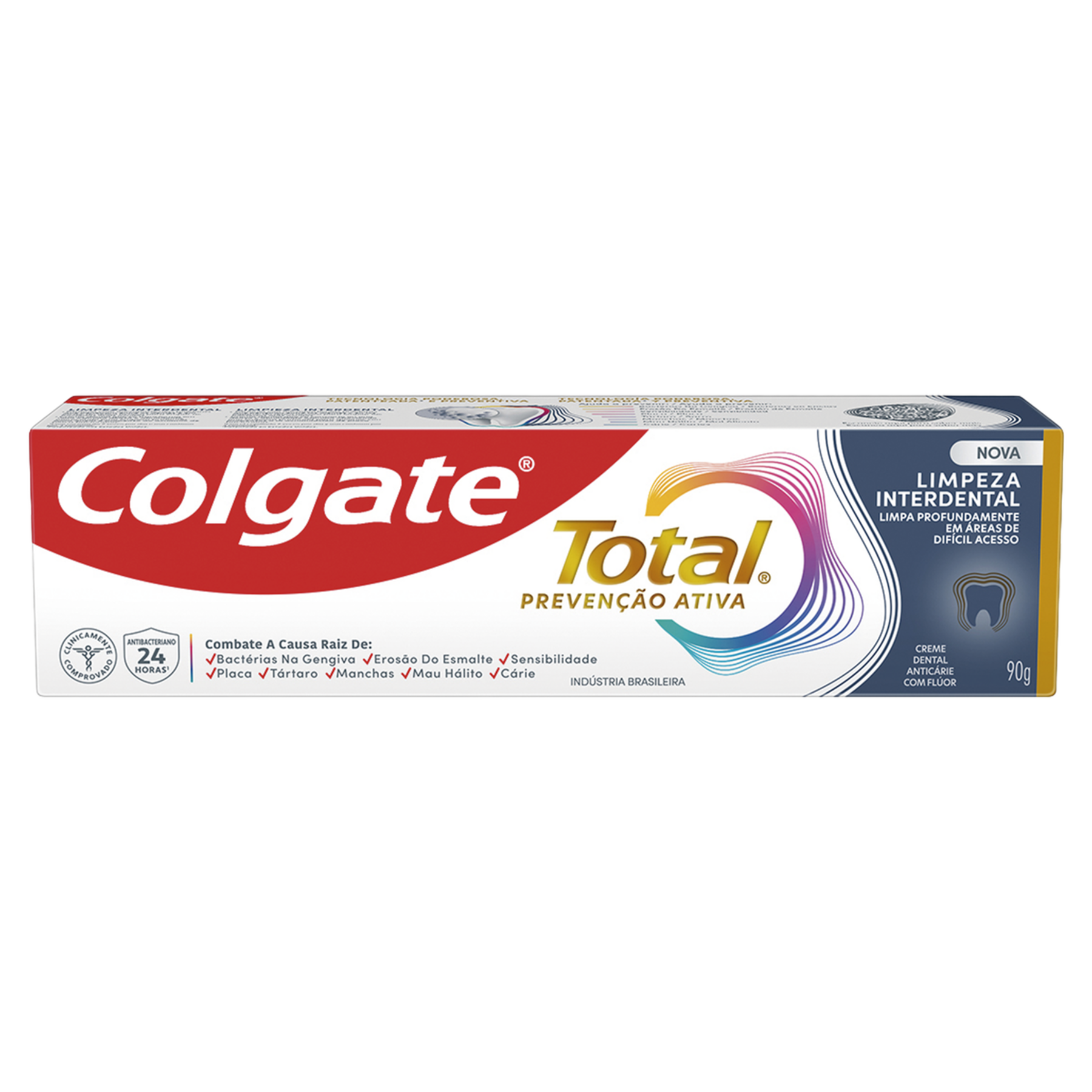 Creme Dental Limpeza Interdental Total Preven&ccedil;&atilde;o Ativa Colgate Caixa 90g