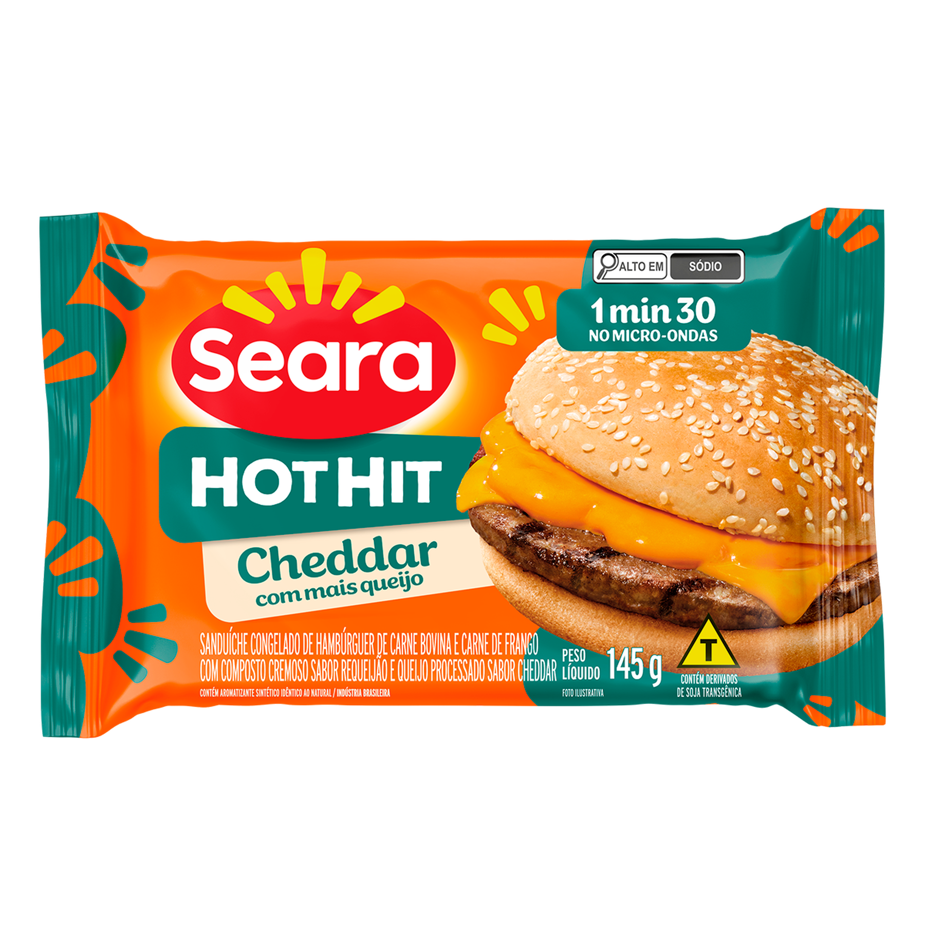Sanduíche Hot Hit Cheddar Seara 145g