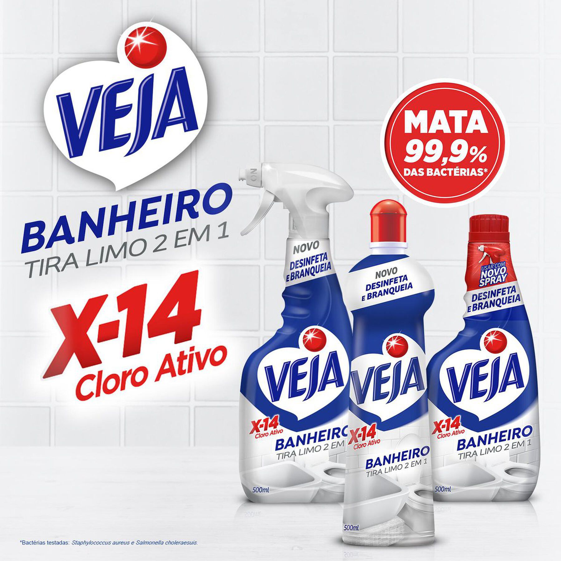 Desinfetante Banheiro Tira-Limo Veja X-14 Squeeze 500ml Grátis 20% de Desconto