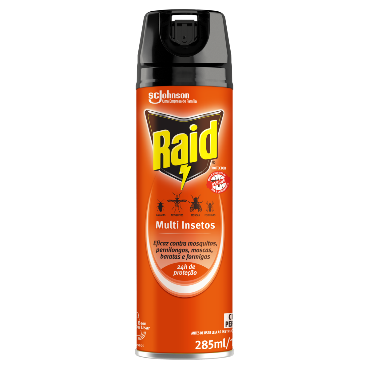 Inseticida Aerossol Multi-Insetos Raid Frasco 285ml