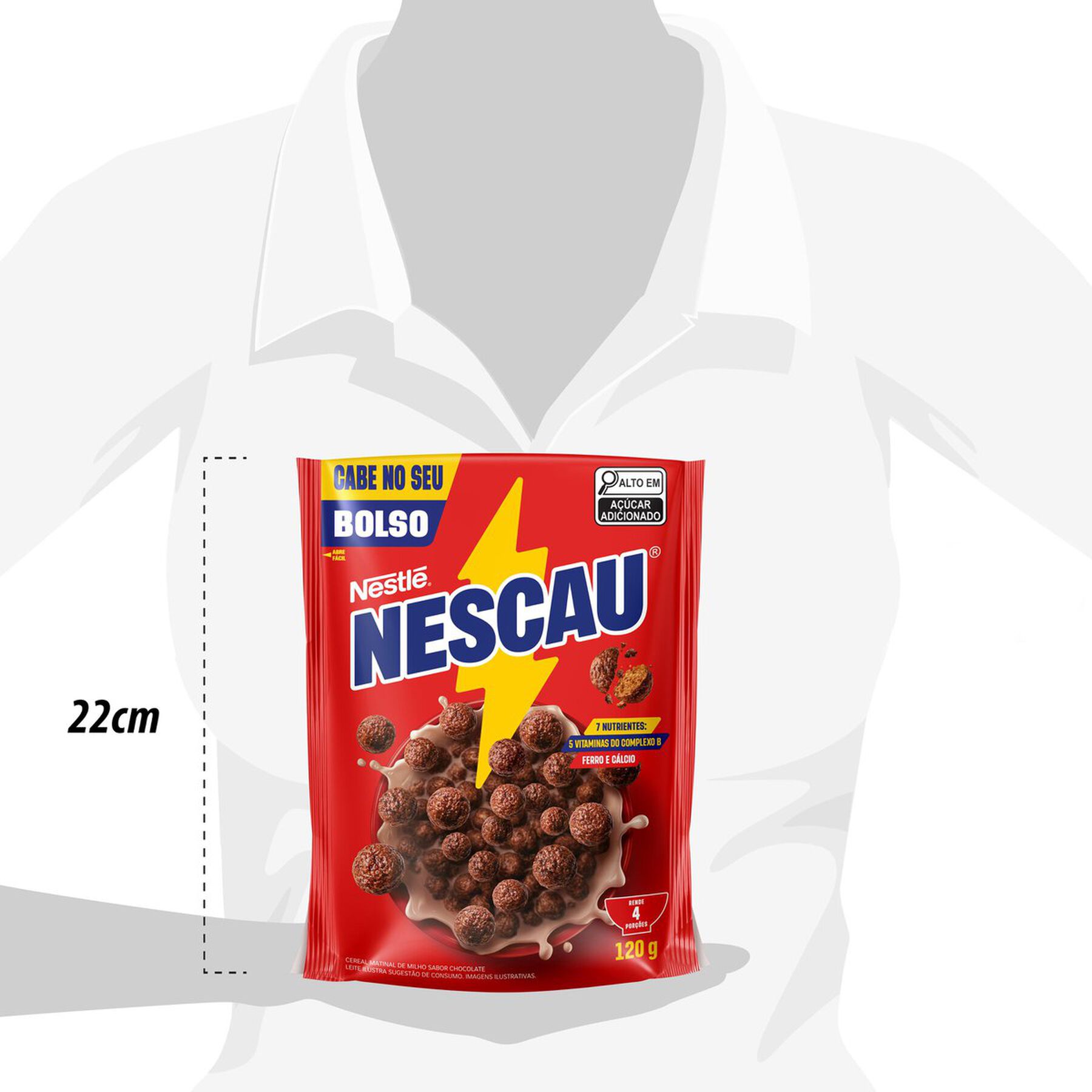 Cereal Matinal Nescau Nestlé Sachê 120g