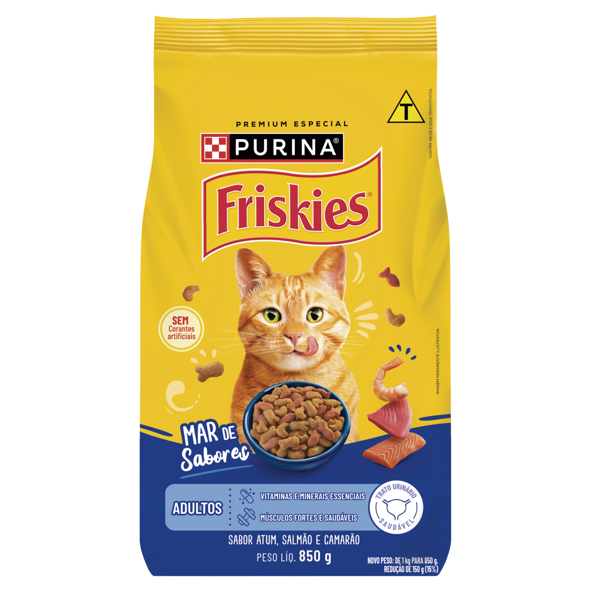 Alimento para Gatos Adultos Mar de Sabores Purina Friskies Pacote 850g