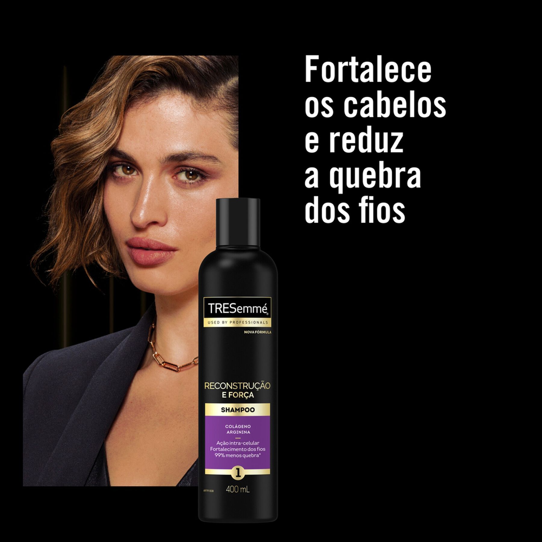 Shampoo Reconstru&ccedil;&atilde;o e For&ccedil;a Frasco Tresemm&eacute; 400ml