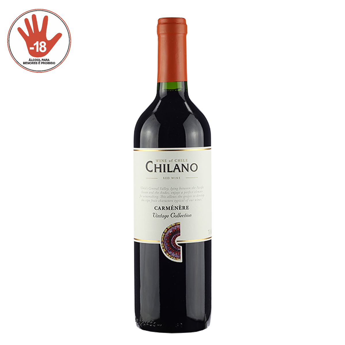 Vinho Tinto Carm&eacute;n&egrave;re Chilano Garrafa 750ml