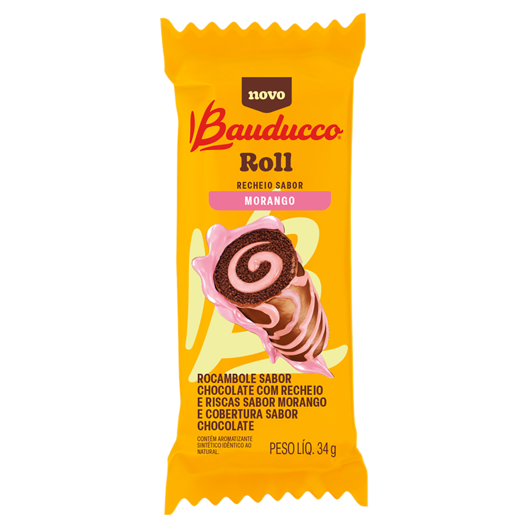 Rocambole Roll Morango Bauducco Pacote 34g