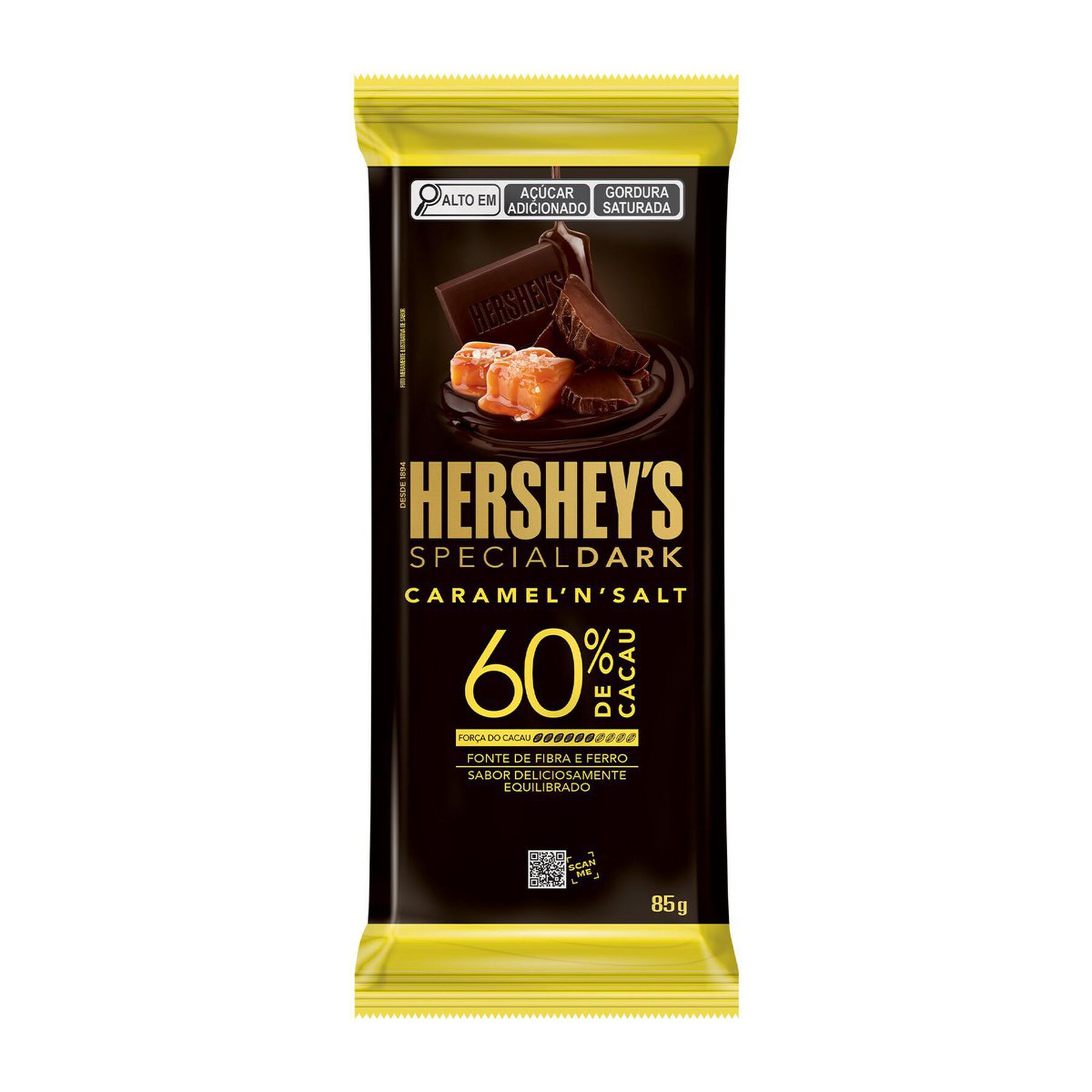 Chocolate Amargo 60% Cacau Caramel n Salt Hersheys Special Dark Pacote 85g