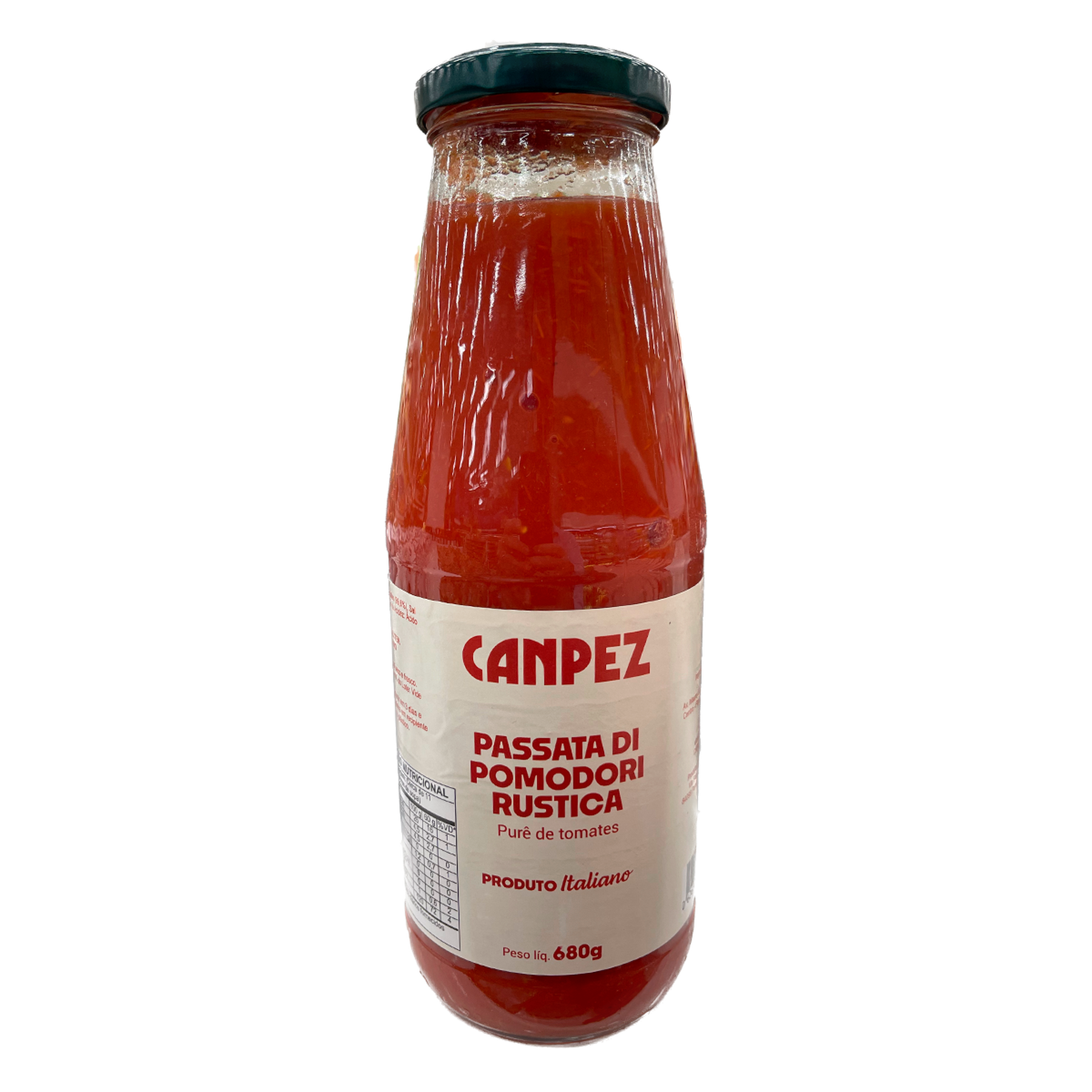 Passata Pur&ecirc; de Tomate R&uacute;stico Canpez Vidro 680g