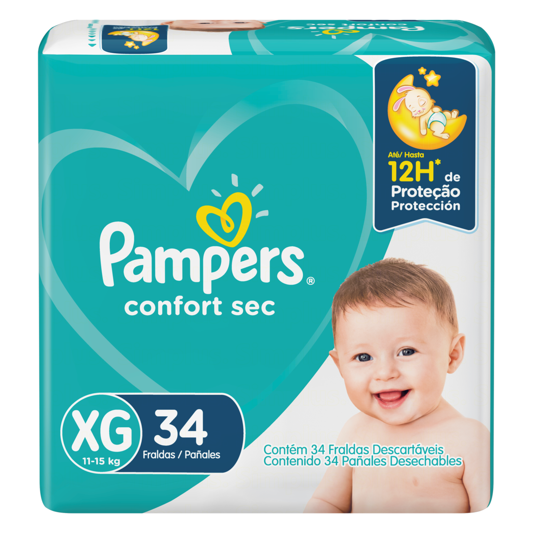 Fralda Descart&aacute;vel Infantil Pampers Confort Sec XG Pacote C/34 Unidades&nbsp;