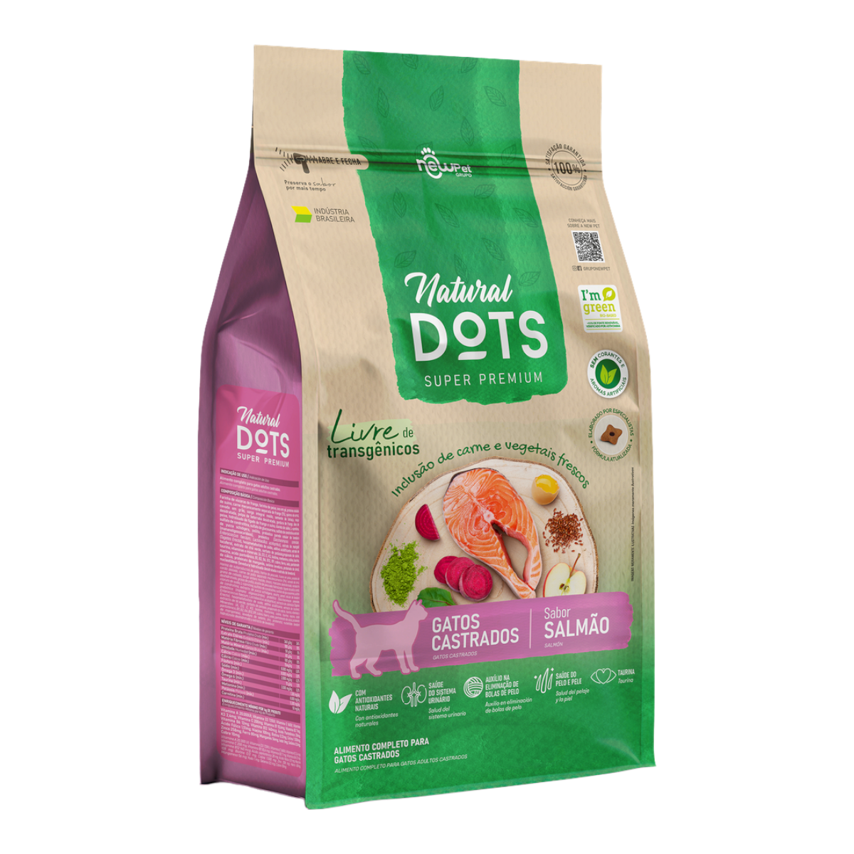 Alimento para Gatos Castrados Salm&atilde;o Natural Dots Pacote 1kg