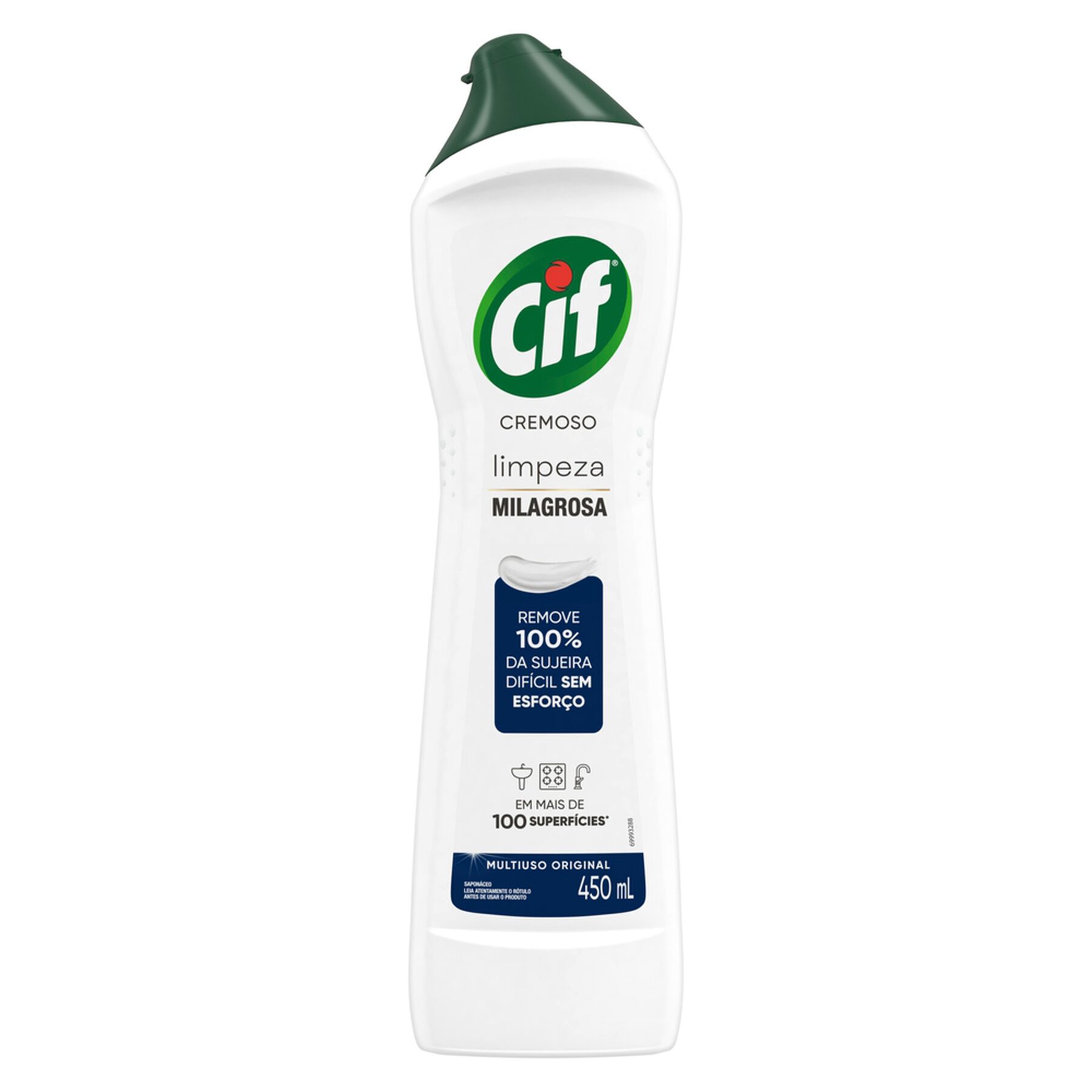 CIF Cremoso Limpeza Milagrosa produto de limpeza de casa milagroso CIF Original remove 100% da sujeira difícil sem esforço 450 ml