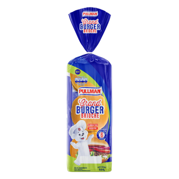 Pão para Hambúrguer Brioche Pullman Grand Burger Pacote 520g Tamanho Família