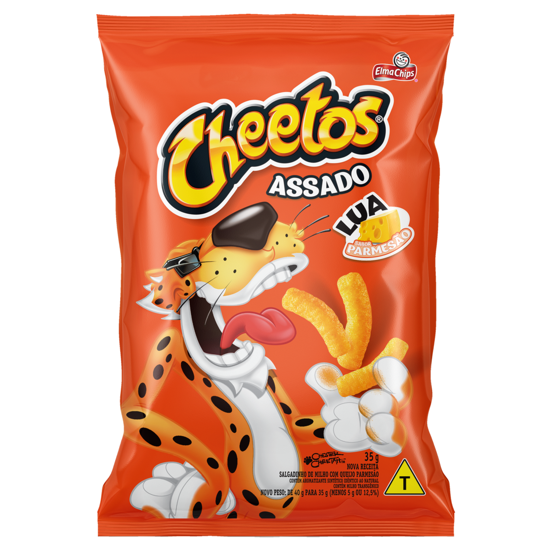 Salgadinho de Milho Lua Parmes&atilde;o Cheetos Elma Chips Pacote 35g