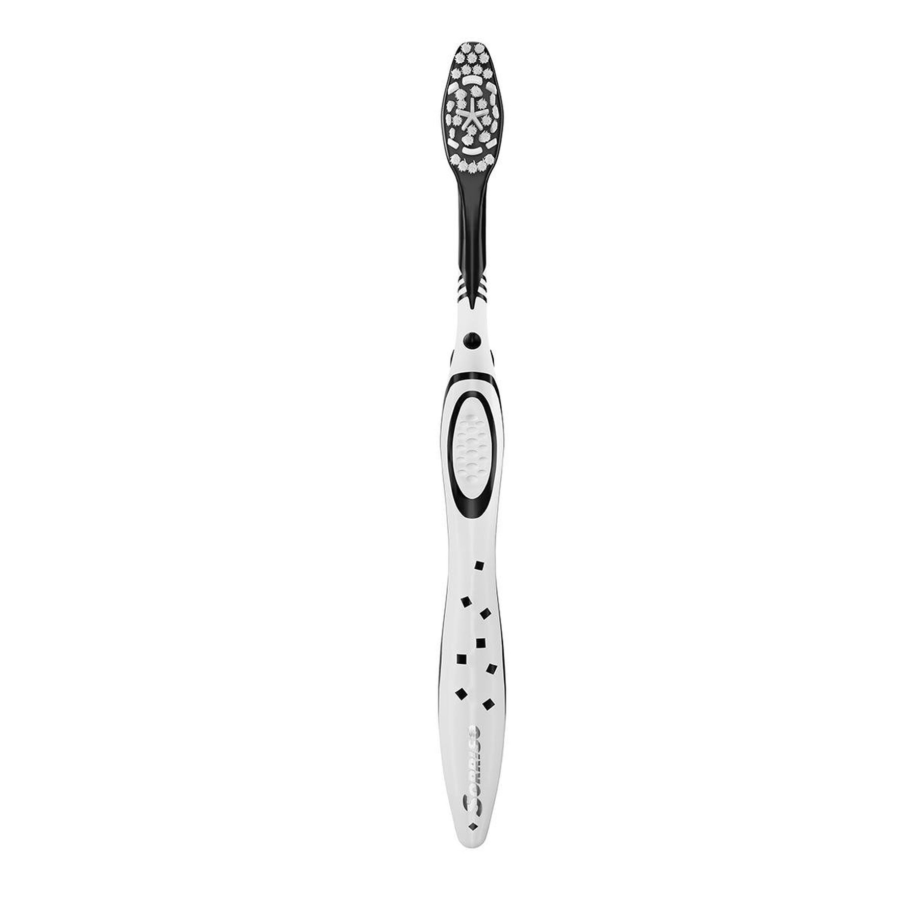 Escova Dental Macia Branco Irresist&iacute;vel Infus&atilde;o de Carv&atilde;o Sorriso C/2 Unidades