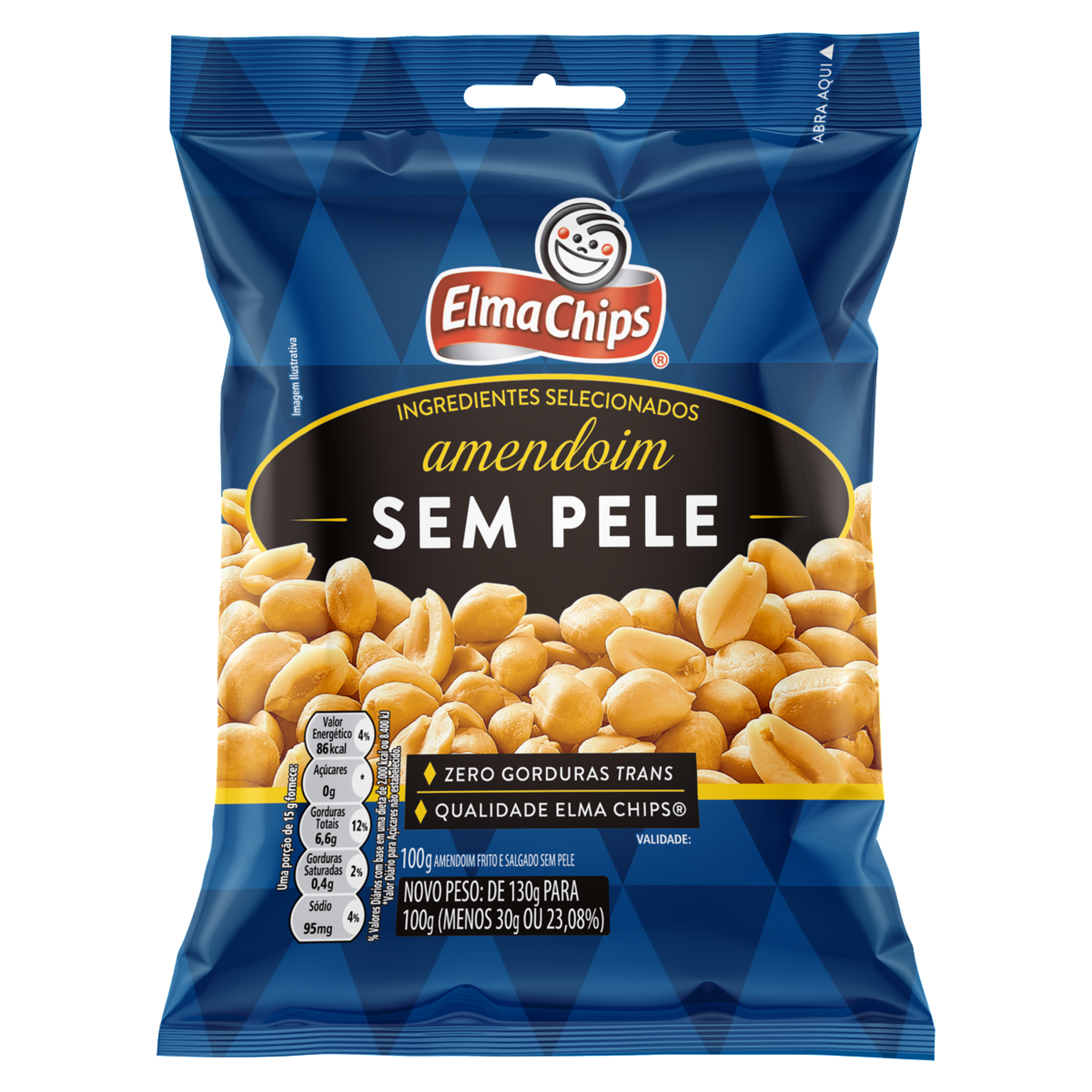 Amendoim Frito e Salgado Elma Chips Pacote 100g