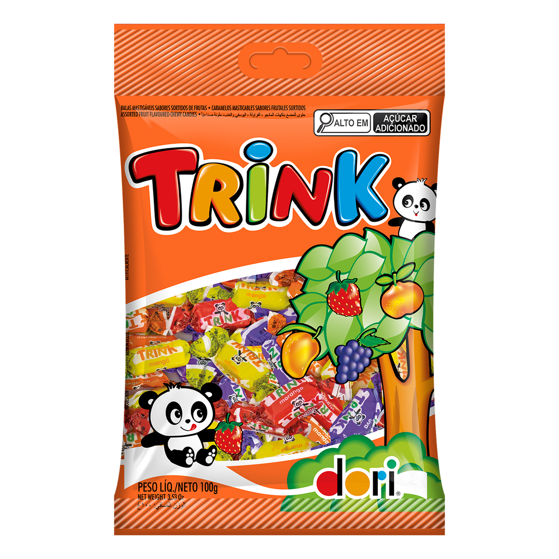 Bala Mastigável Trink Frutas Dori Pacote 100g