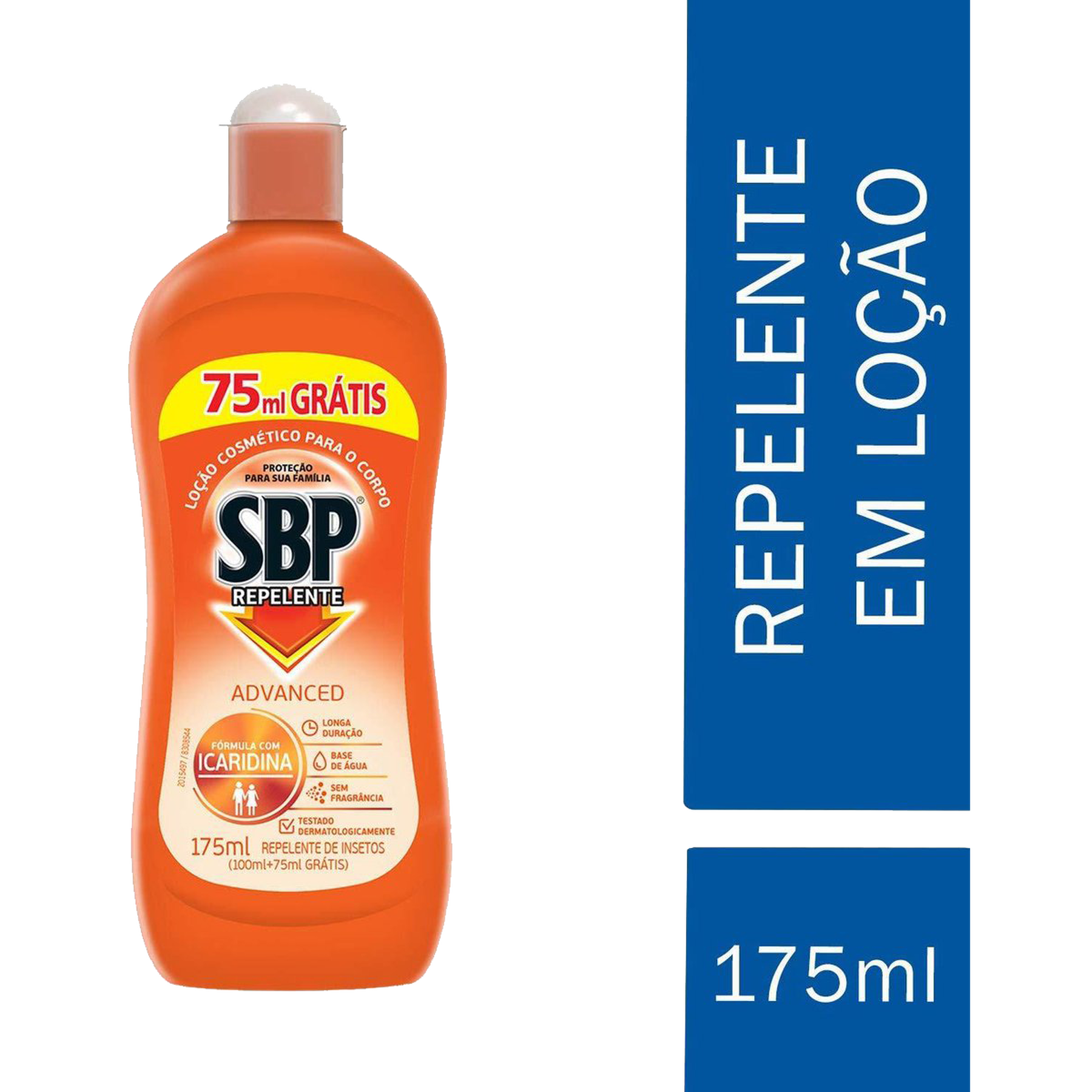 Repelente Loção sem Fragrância SBP Advanced Squeeze 175ml - Embalagem Grátis 75ml