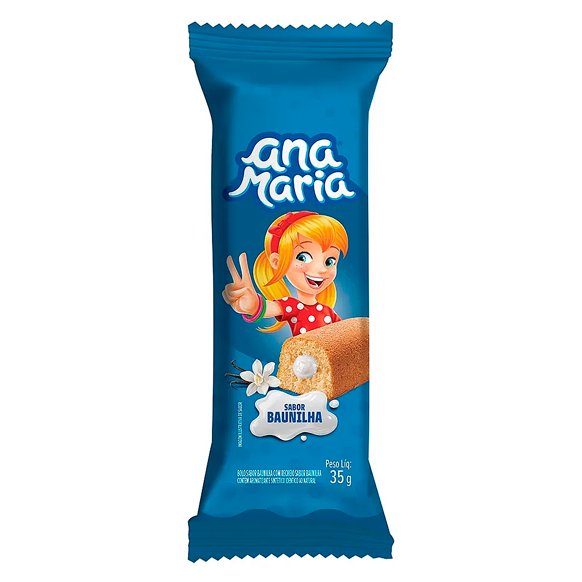 Bolinho Baunilha Recheio Baunilha Ana Maria Pacote 35g