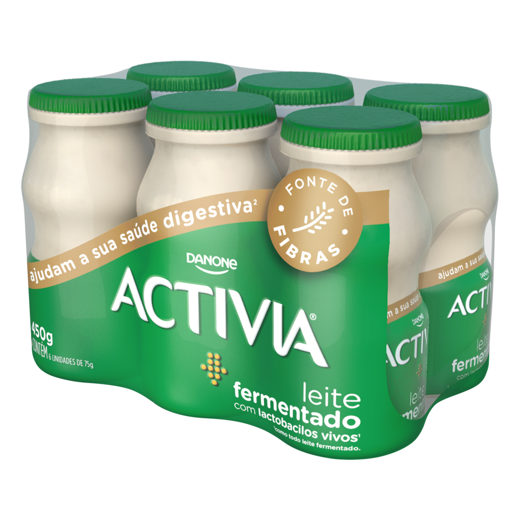 Leite Fermentado Desnatado Baunilha Activia Frasco 450g C/6 Unidades