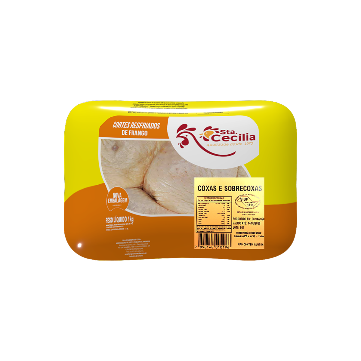 Coxa Sobrecoxa Santa Cec&iacute;lia Bandeja 1kg