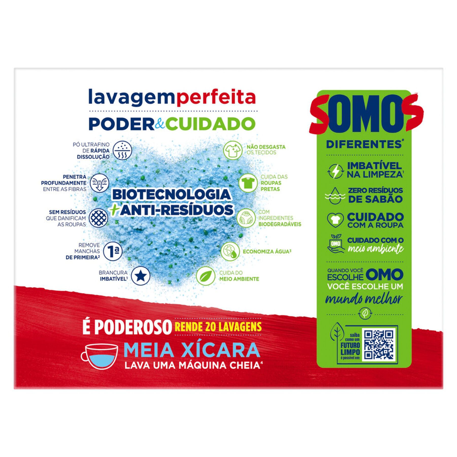 Sabão em Pó Omo Lavagem Perfeita Caixa 1,6kg