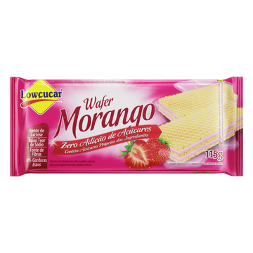 Biscoito Wafer Recheio Morango Zero Lactose Lowçucar Pacote 115g