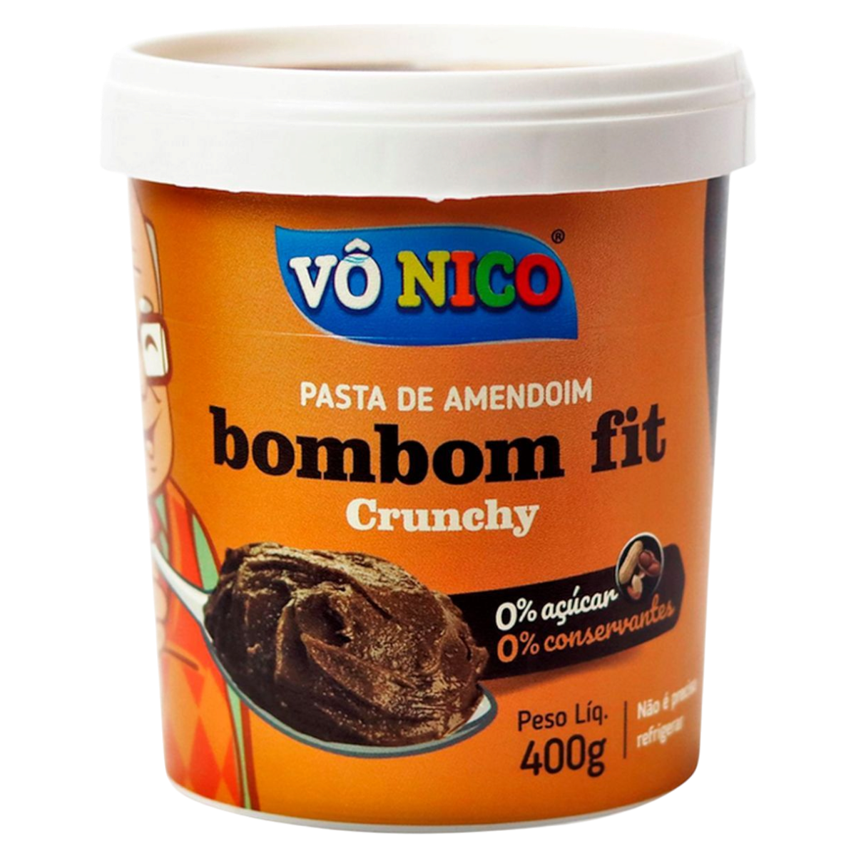 Pasta de Amendoim Bombom Fit V&ocirc; Nico 400g