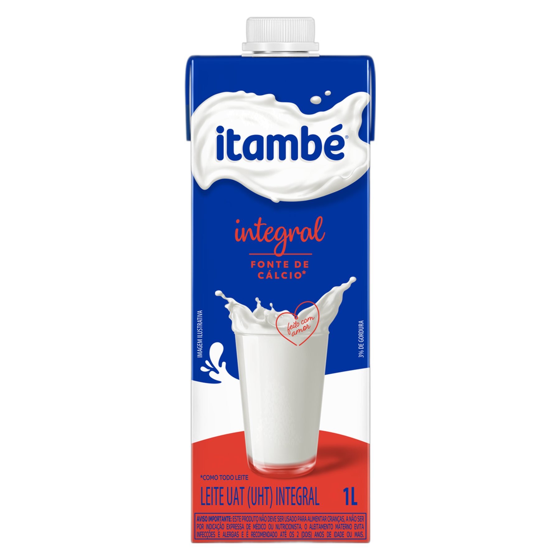 Leite UHT Integral Itamb&eacute; Caixa com Tampa 1l