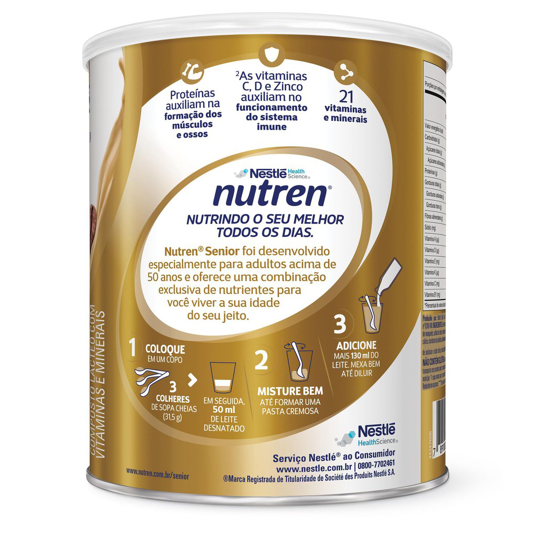 Composto Lácteo Café com Leite Nestlé Nutren Senior Lata 740g