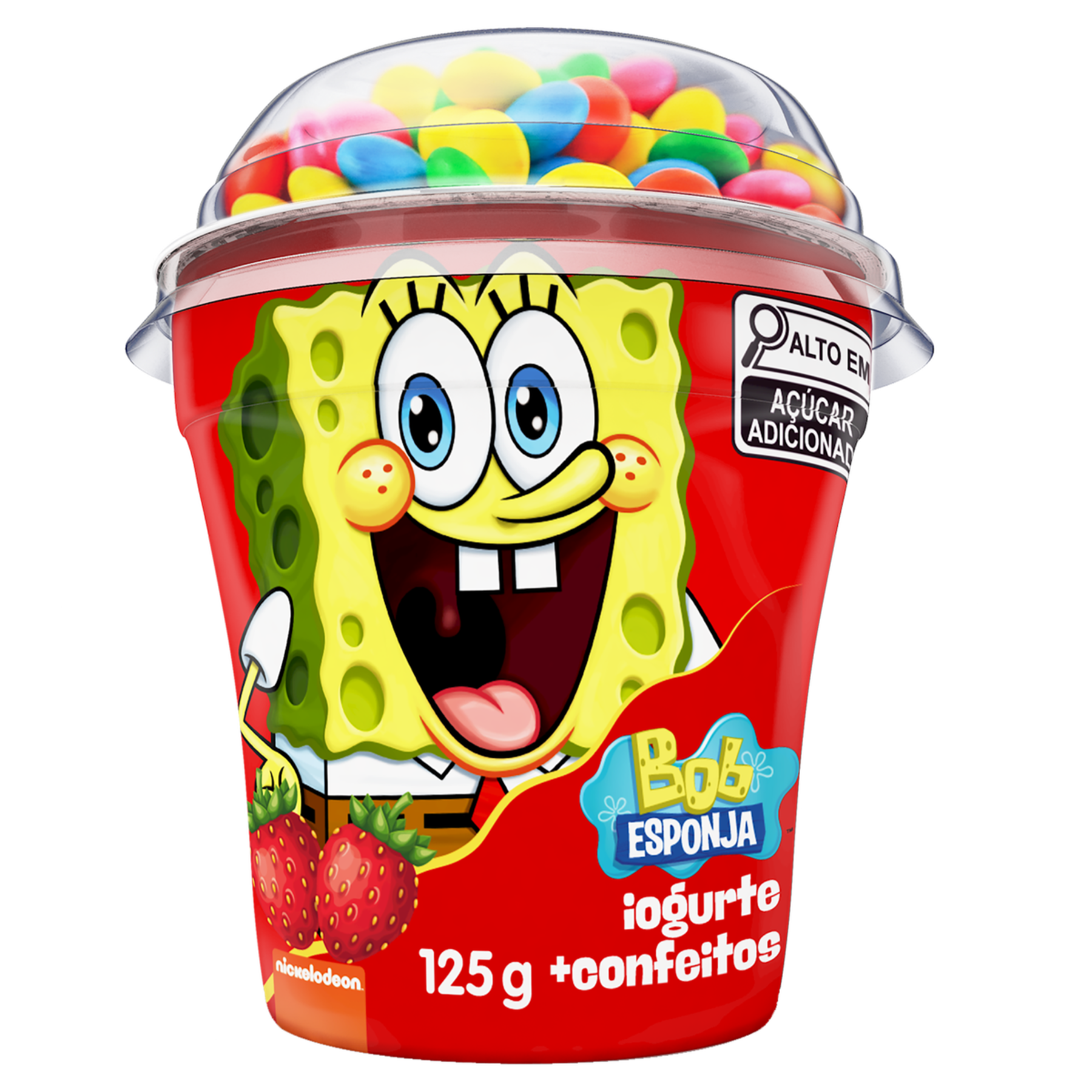 Iogurte Morango com Confeito Bob Esponja Batavo Copo 125g