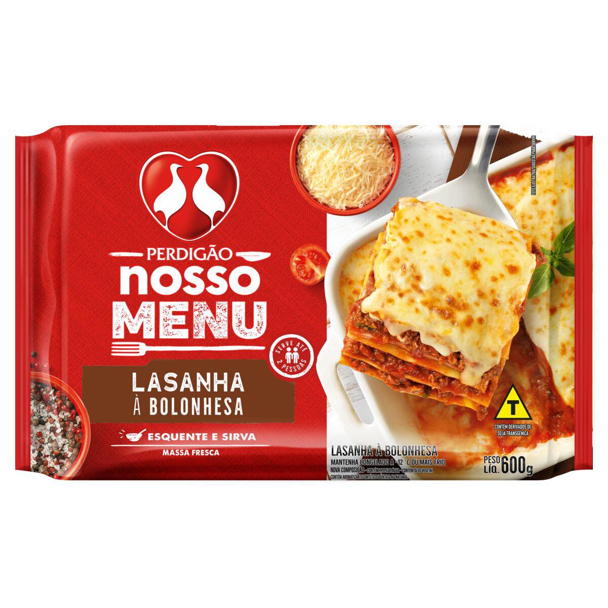 Lasanha Bolonhesa Perdig&atilde;o Pacote 600g