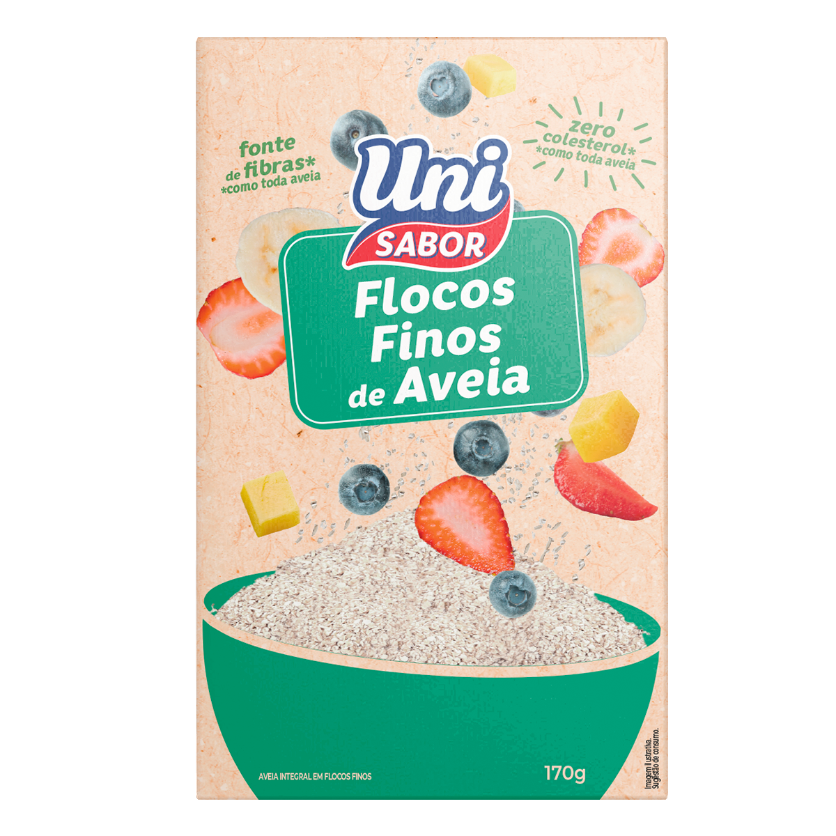 Flocos Finos de Aveia Uni Sabor Caixa 170g