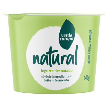 Iogurte Desnatado Natural Verde Campo Pote 140g