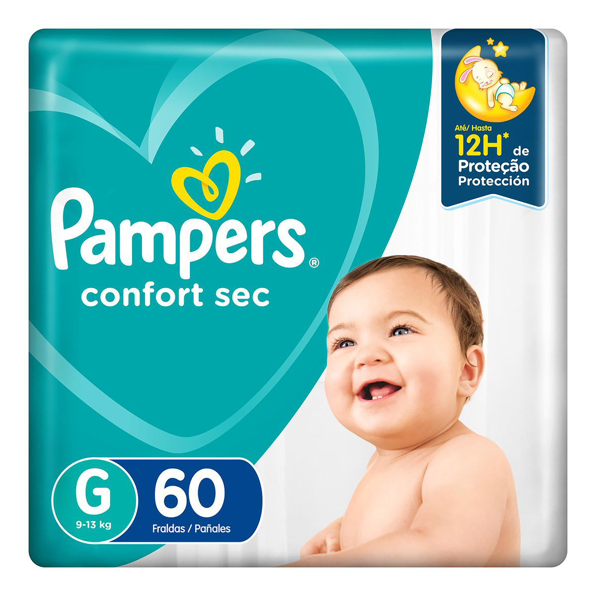 Fralda Descart&aacute;vel Infantil Confort Sec Pampers Tam. G Pacote C/60 Unidades