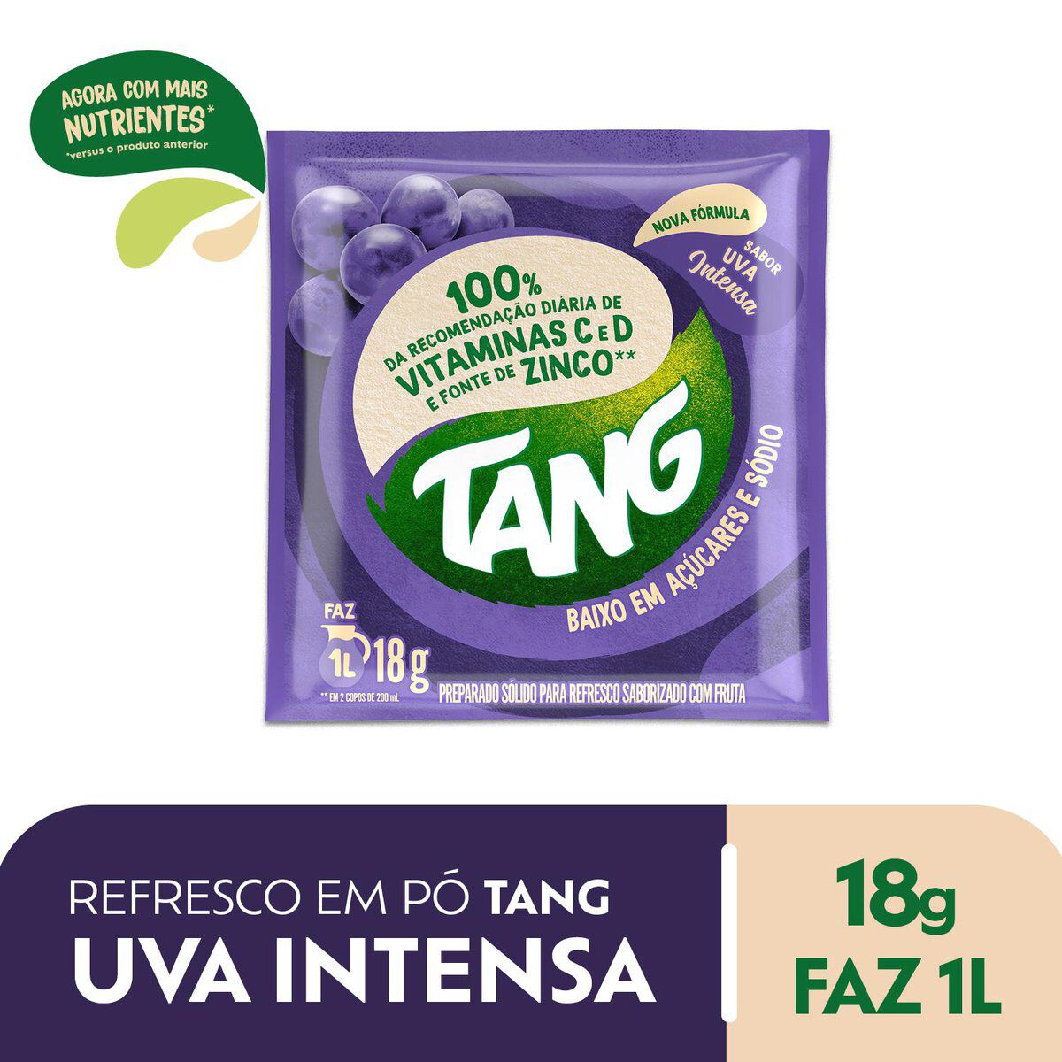 Refresco em P&oacute; Uva Intensa Tang Pacote 18g