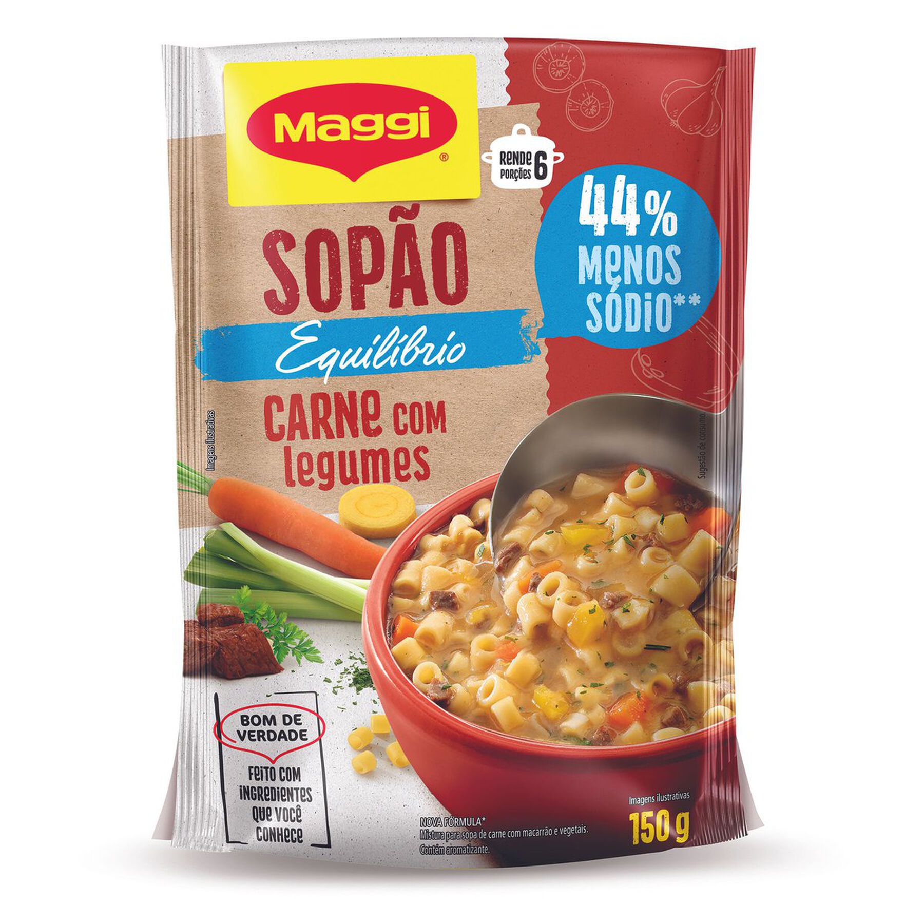 Sopão Carne com Legumes Maggi Equilibrium Sachê 150g