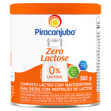 Composto Lácteo Zero Lactose Piracanjuba Lata 380g