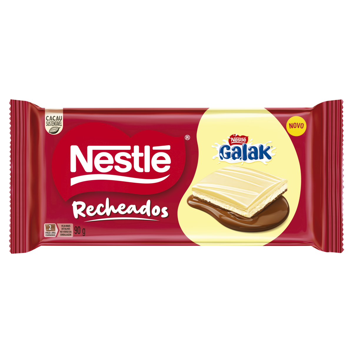 Chocolate Galak Nestl&eacute; Recheados Pacote 90g