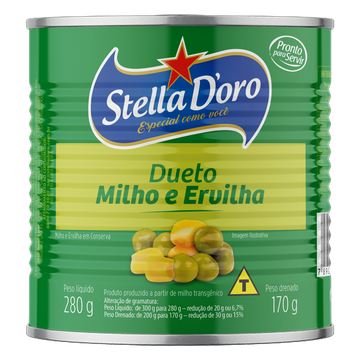 Ervilha e Milho Verde em Conserva Dueto Stella Doro Lata 170g