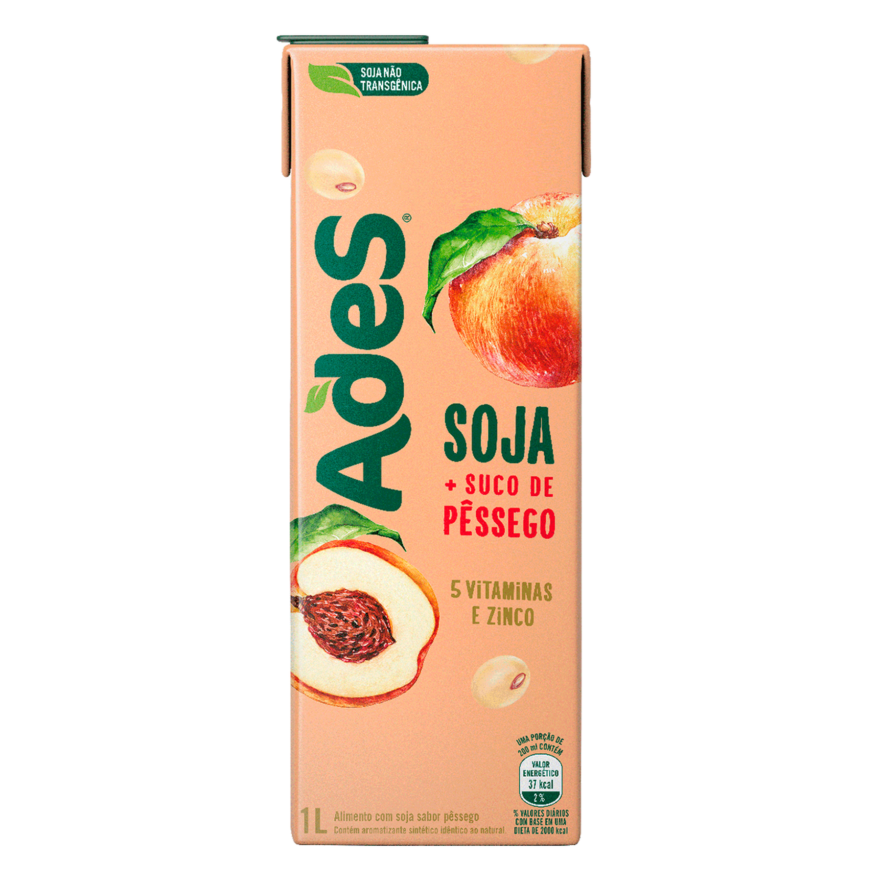Bebida à Base de Soja Pêssego Ades Caixa 1l