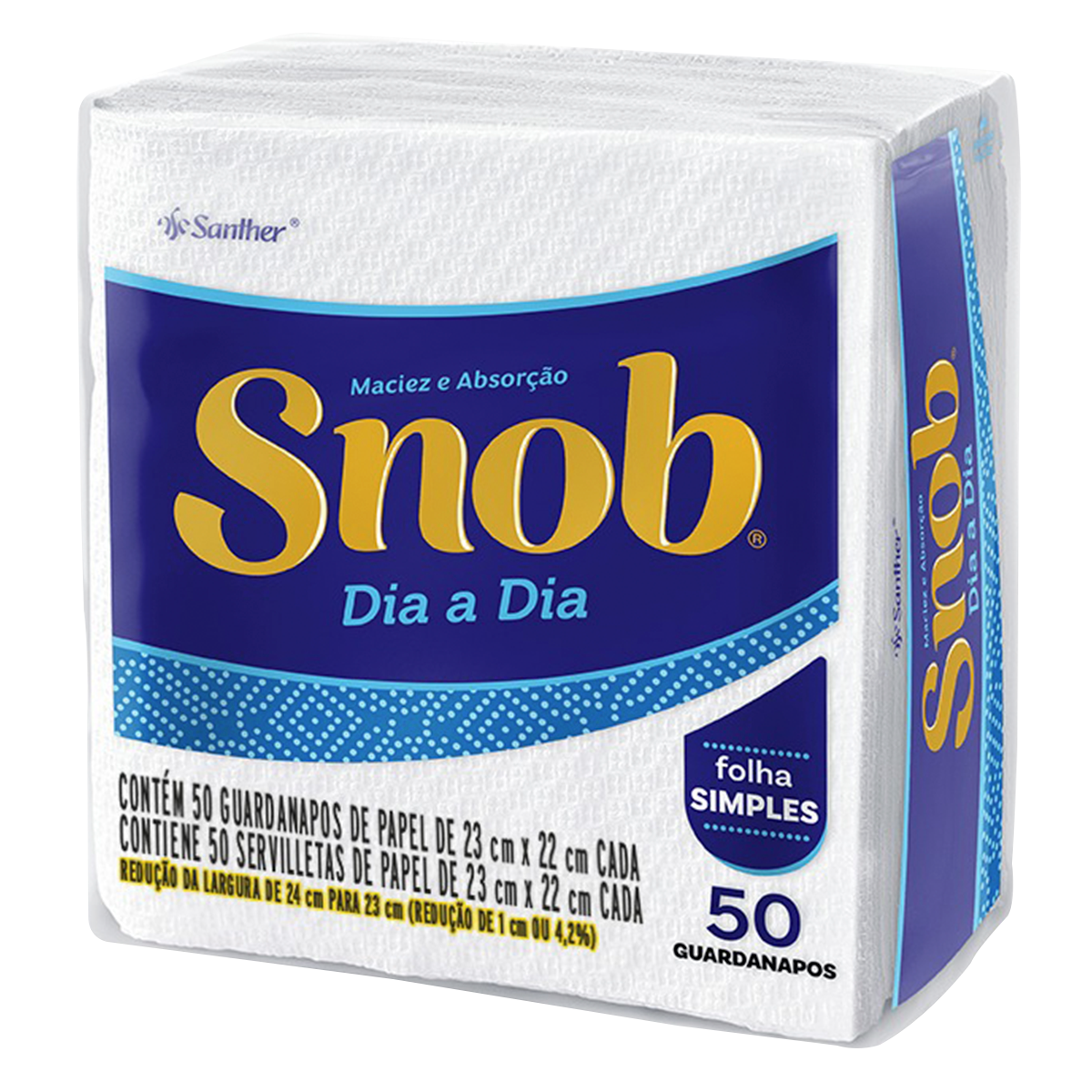 Guardanapo de Papel Snob Branco Pequeno C/50 Unidades