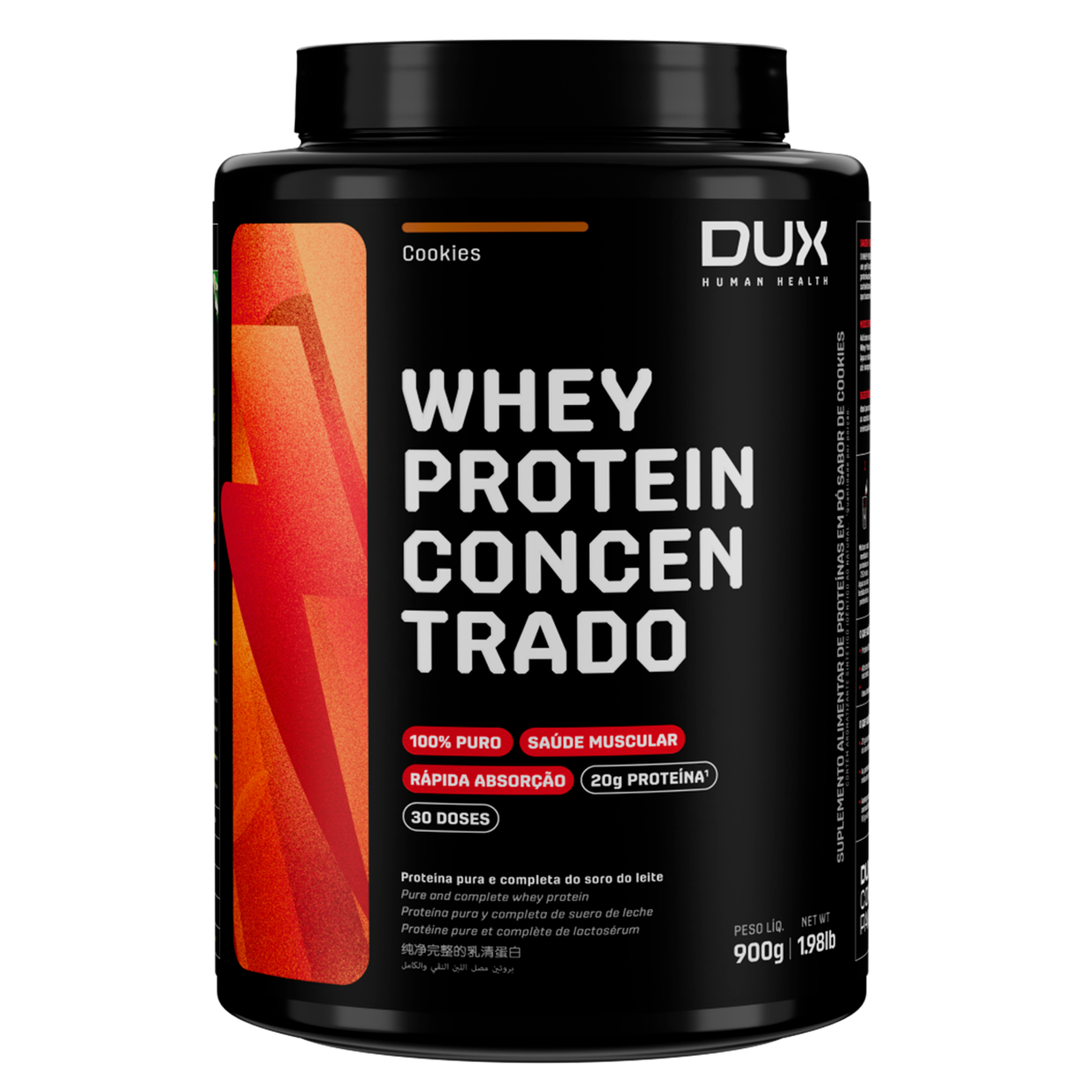 Whey Protein Concentrado Cookies Dux Human Health Pote 900g