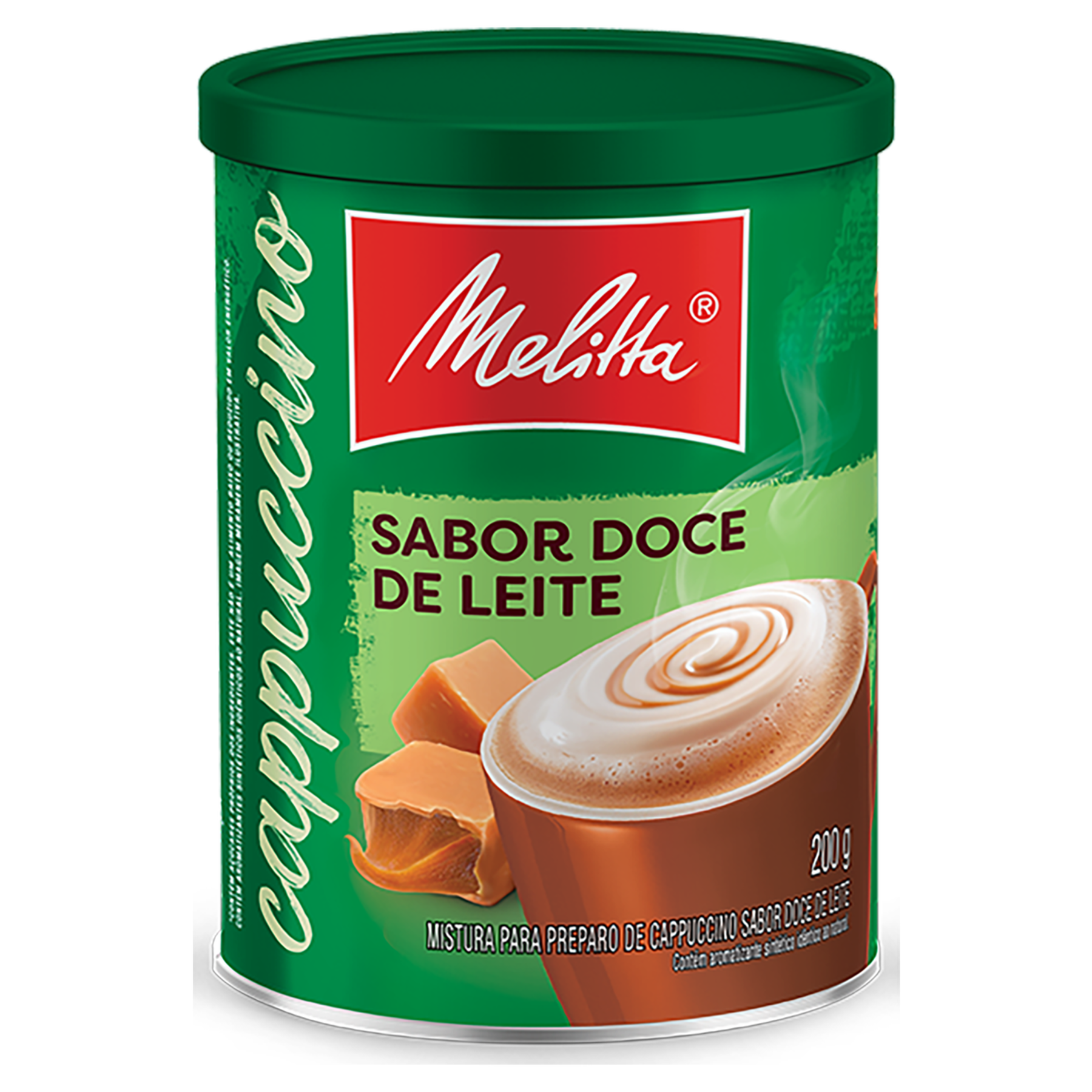 Cappuccino Sol&uacute;vel Doce de Leite Melitta Lata 200g