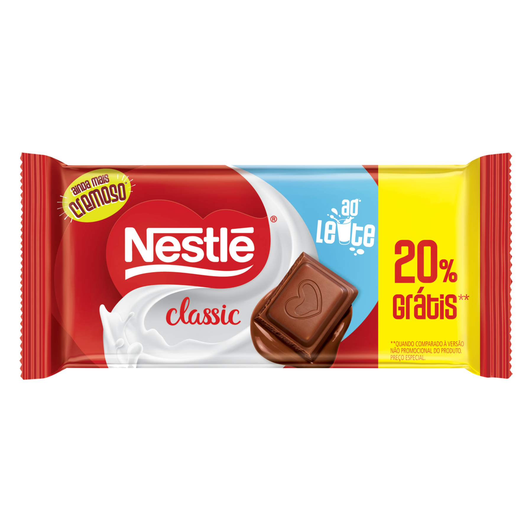 Chocolate ao Leite Classic Nestlé Pacote 80g - Embalagem Grátis 20%