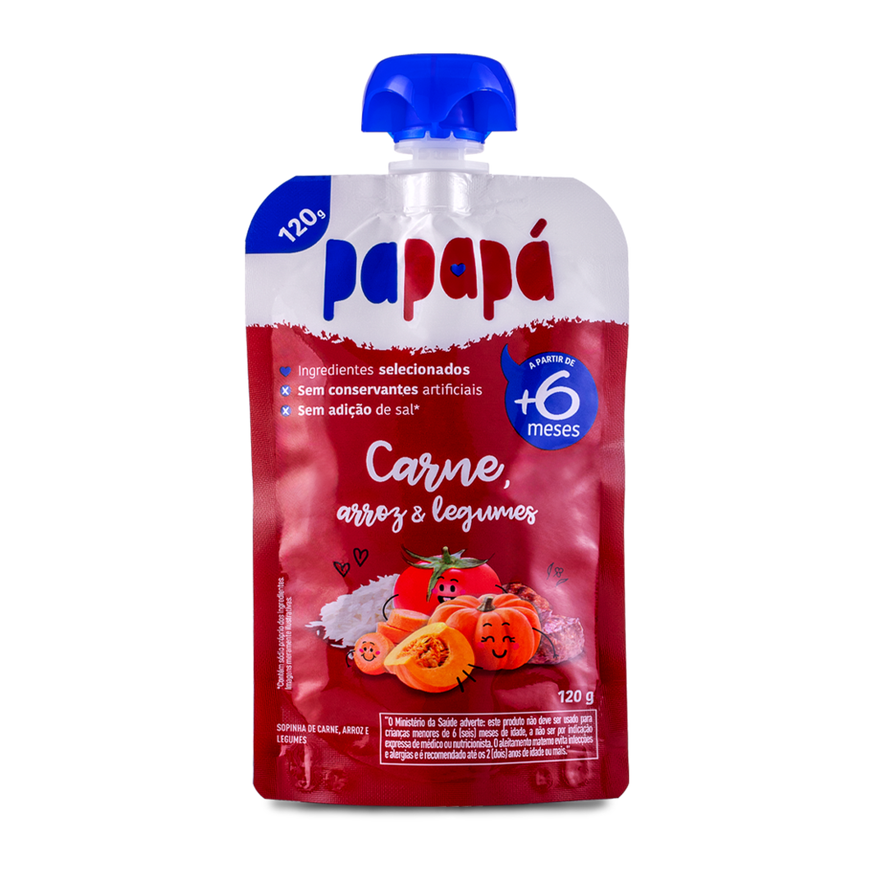 Sopinha Carne, Arroz e Legumes Papap&aacute; Squeeze 120g